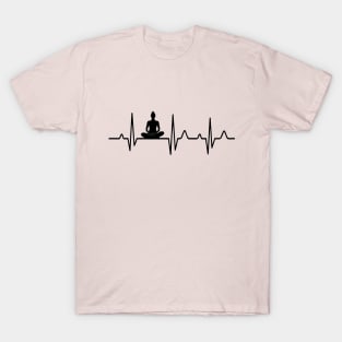 yoga poses, heart rate meditation namaste T-Shirt